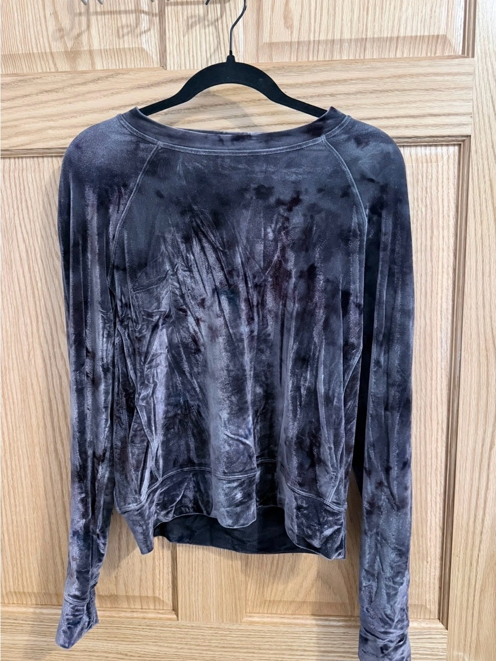 lululemon athletica Women’s Plush Velvet Tie-Dye Long Sleeve Top - Charcoal Gray